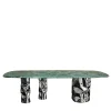 Lotus Verde Alpi Marble & Steel Dining Table