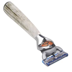 L-Shaped Shaving Set in Deer Horn