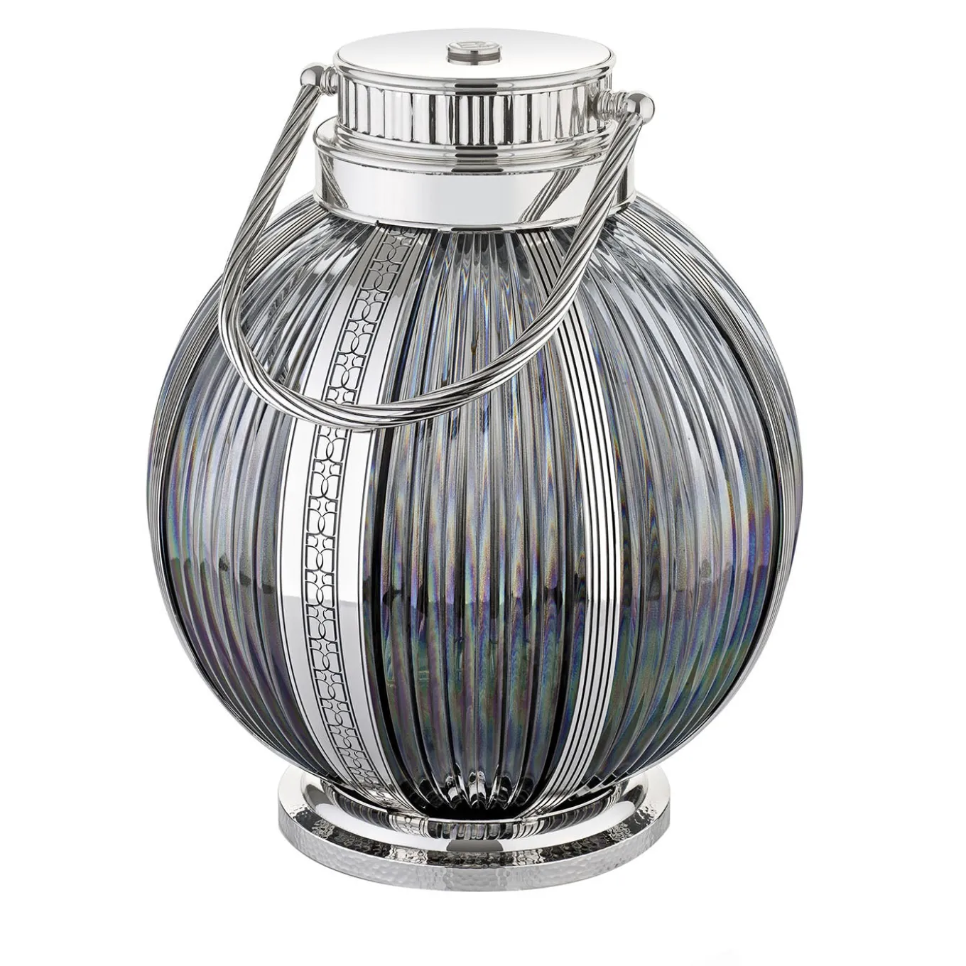 Lucciola Round Pearl-Silver Crystal Lantern