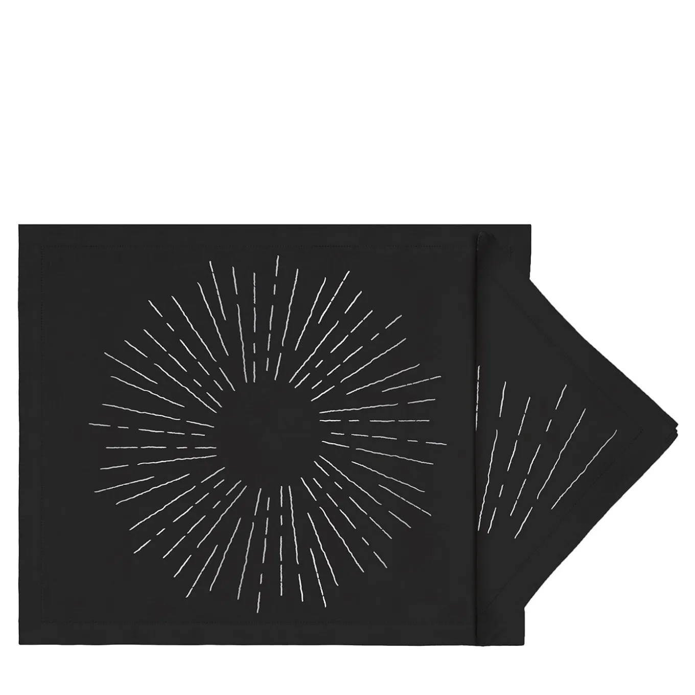 LUCE Set of Black & Platinum Placemat and Napkin