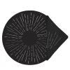 LUCE Set of Round Black & Platinum Placemat and Napkin