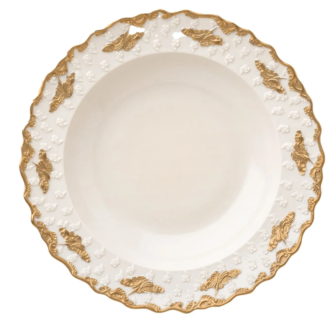 Lucia Set of 2 White & Gold Soup Plates