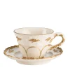 Lucia White & Gold Espresso Cup with Saucer