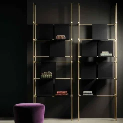 Ludo Brass Bookcase by Filippo Montaina