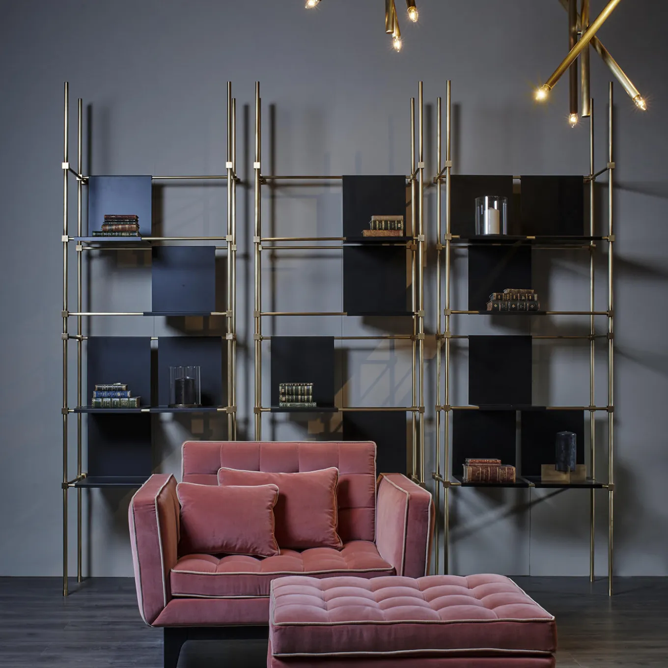 Ludo Brass Bookcase by Filippo Montaina