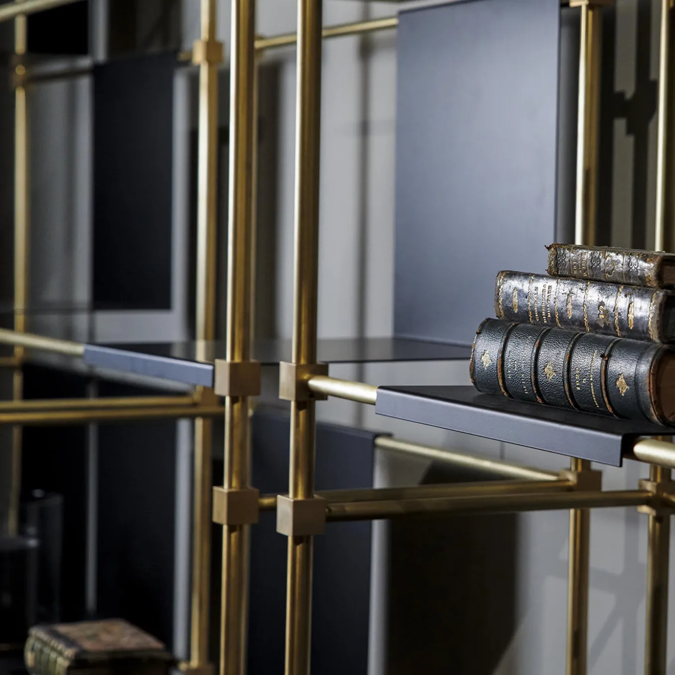 Ludo Brass Bookcase by Filippo Montaina