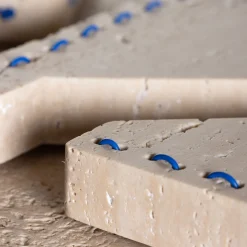 Lulù Travertine & Blue PVC Cord Bookends