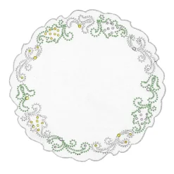 Luminaria Festa Green Set of 2 White Linen Charger Placemats