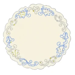 Luminaria Festa Light-Blue Set of 2 White Linen Charger Placemats