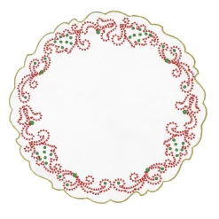 Luminaria Festa Red Set of 2 White Linen Charger Placemats