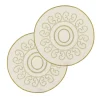 Luminaria Set of 2 Round Gold-Embroidered Linen Charger Placemats