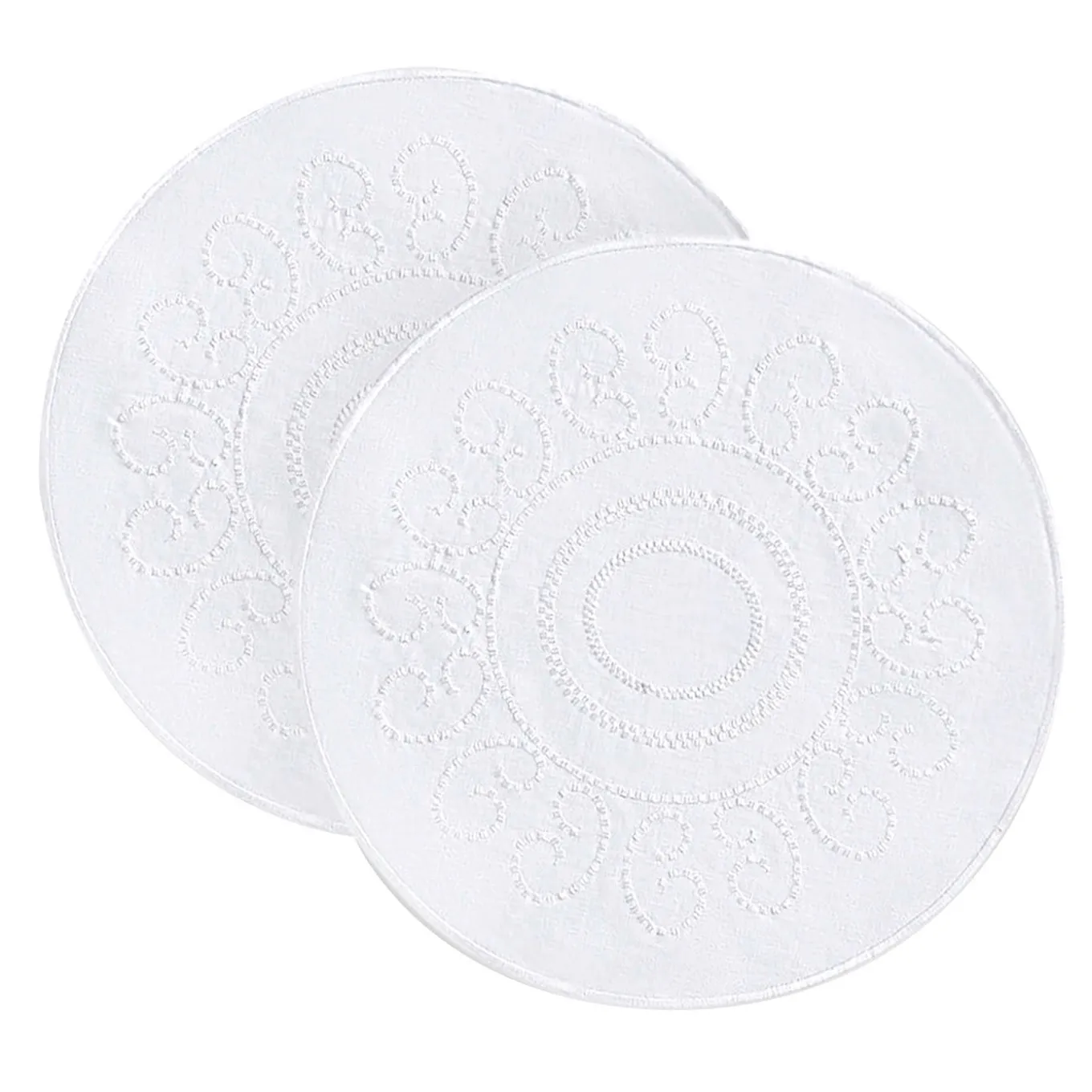 Luminaria Set of 2 Round White Placemats