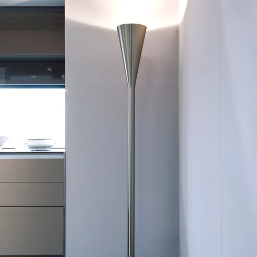 Luminator Nickel Floor Lamp by Pietro Chiesa