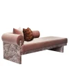 Luna Pink Siena marble and mohair silk chaise by Sheree Stuart Design