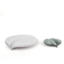 Luna Table in Green Luana and White Carrara Marble