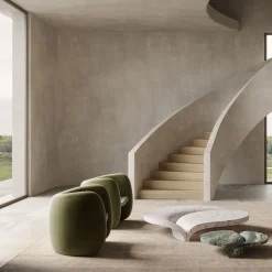 Luna Table in Green Luana and White Carrara Marble