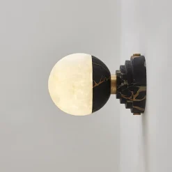 Lunar Sconce in Portoro Marble and Onyx