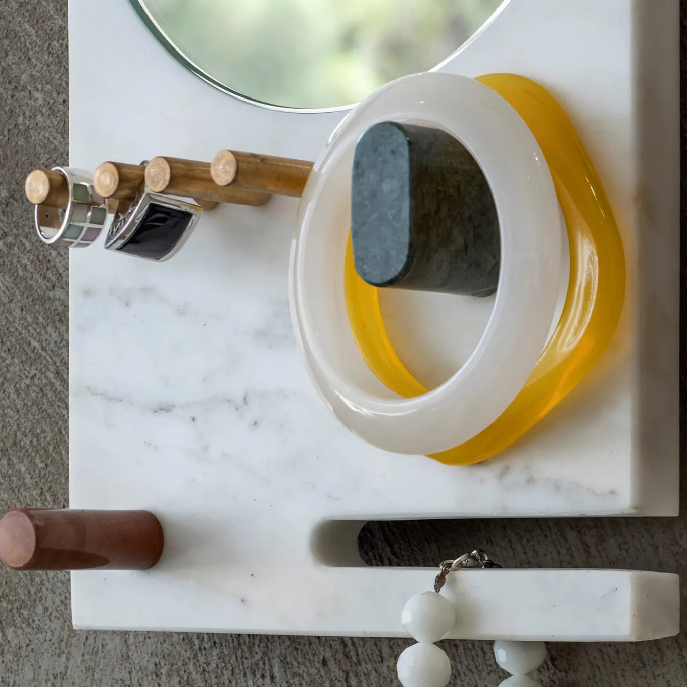 Lunatico White Carrara Jewelry Stand by Cecilia Alemagna