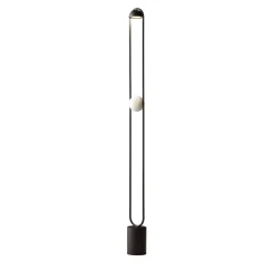 Luppiter Alabaster Black And Galvanized Metal Floor Lamp