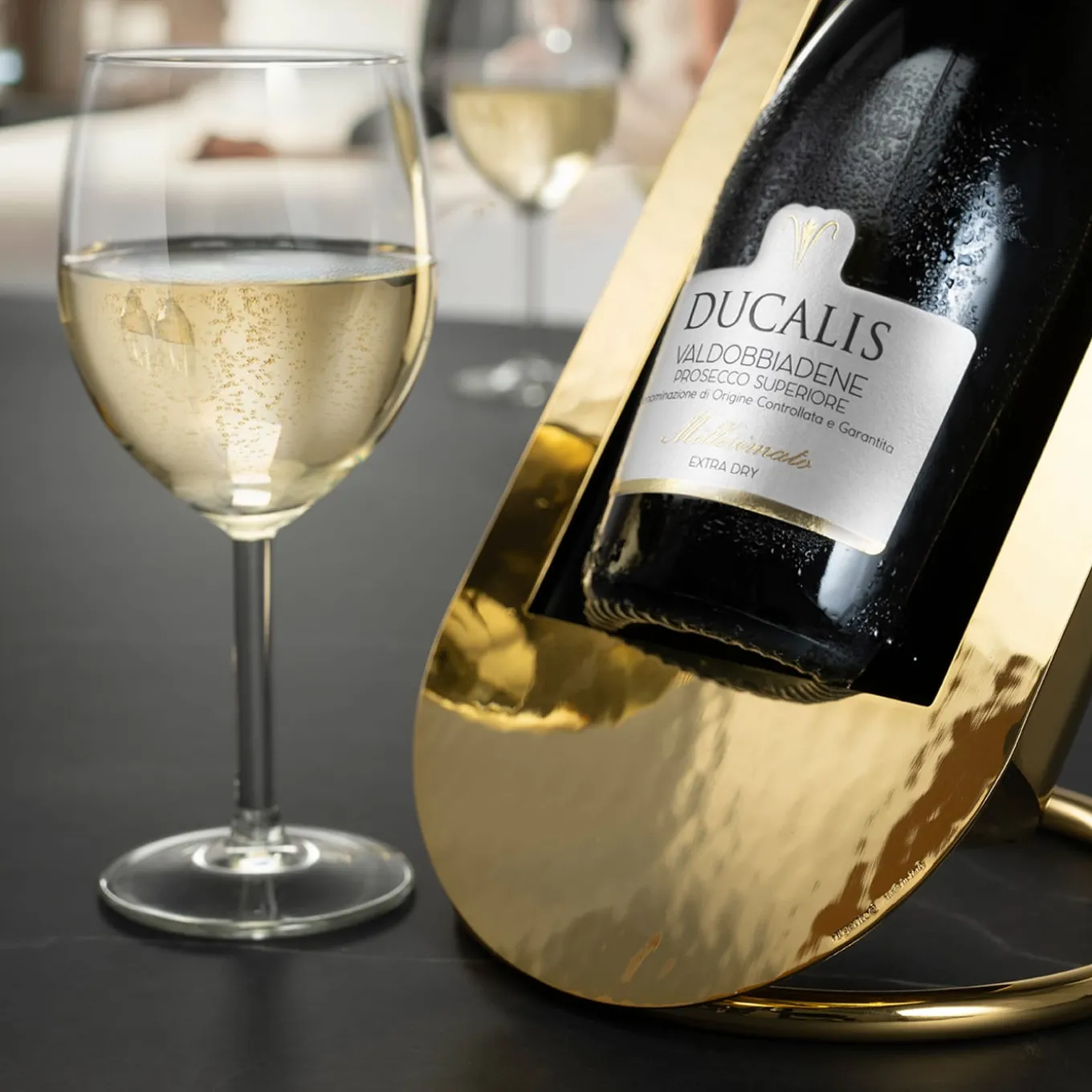 Luxury Hammered Gold-Plated Brass Wine Chiller by Itamar Harari