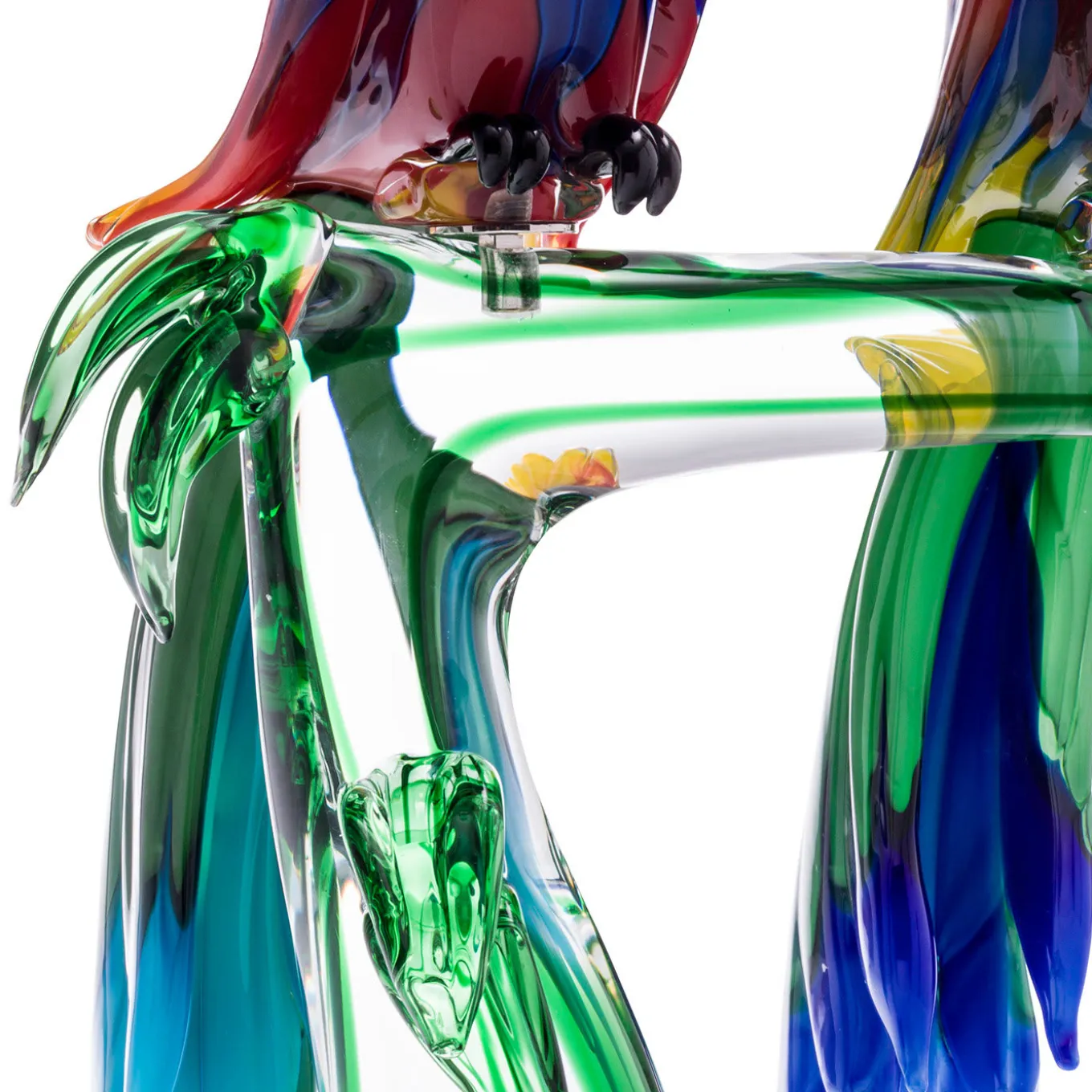 Macaw Parrots in Murano Glass