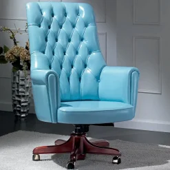 Madison Light Blue Leather Armchair