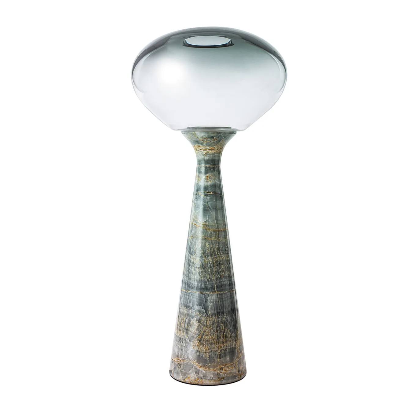 Magika Big Grey Gradient Glass & Light Sky Onyx Floor Lamp