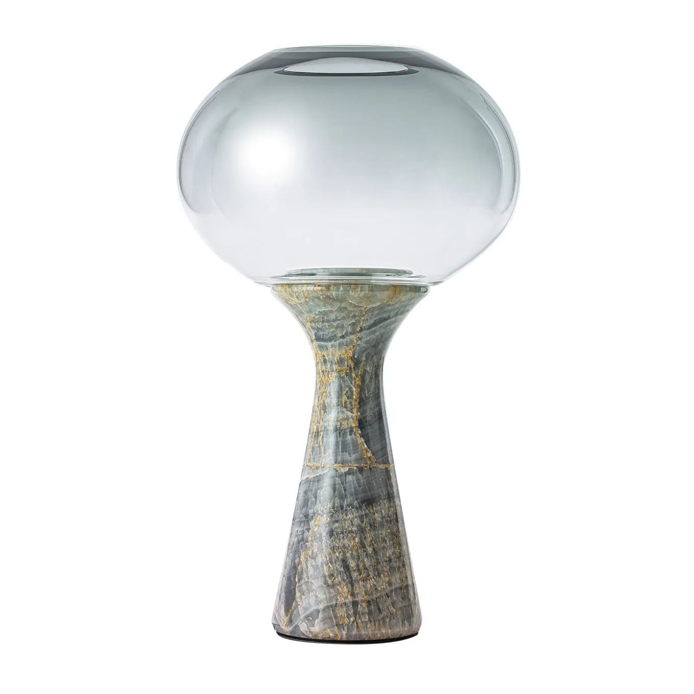 Magika Medium Grey Gradient Glass & Light Sky Onyx Table Lamp