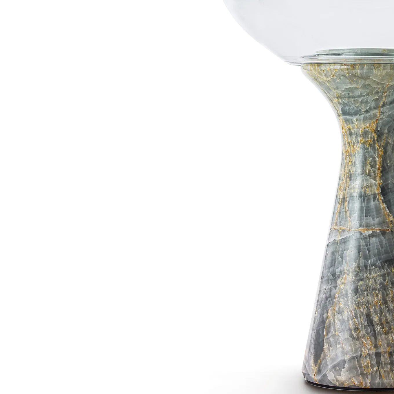 Magika Medium Grey Gradient Glass & Light Sky Onyx Table Lamp