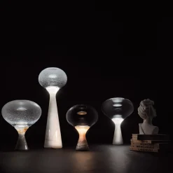 Magika Small Pulegoso Glass & Light Sky Onyx Table Lamp