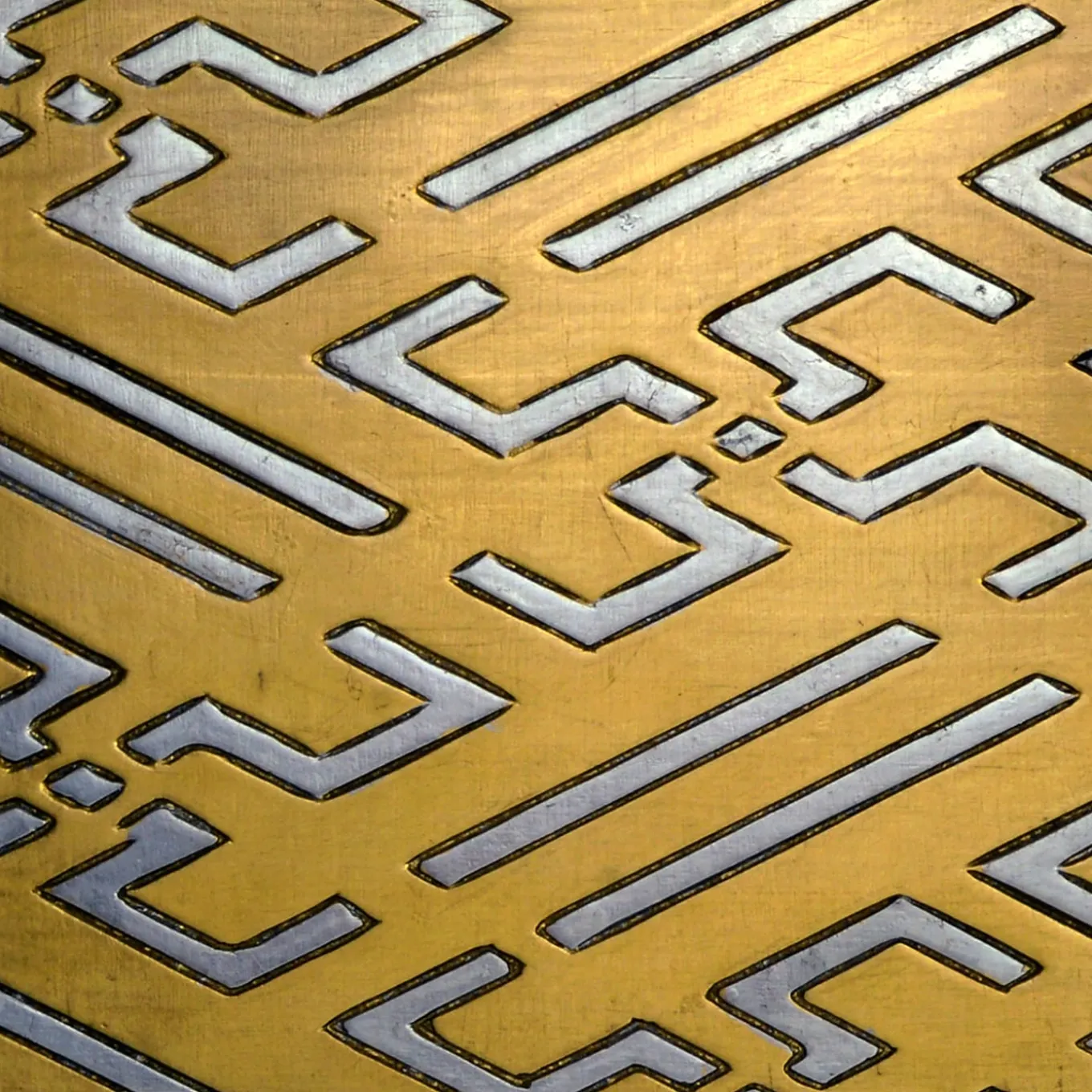 Magnetic Path Carved wood with gold & silver leaf by Giuseppe Caiafa