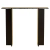 Maha Black Kenya Marble and Oak Wood Console
