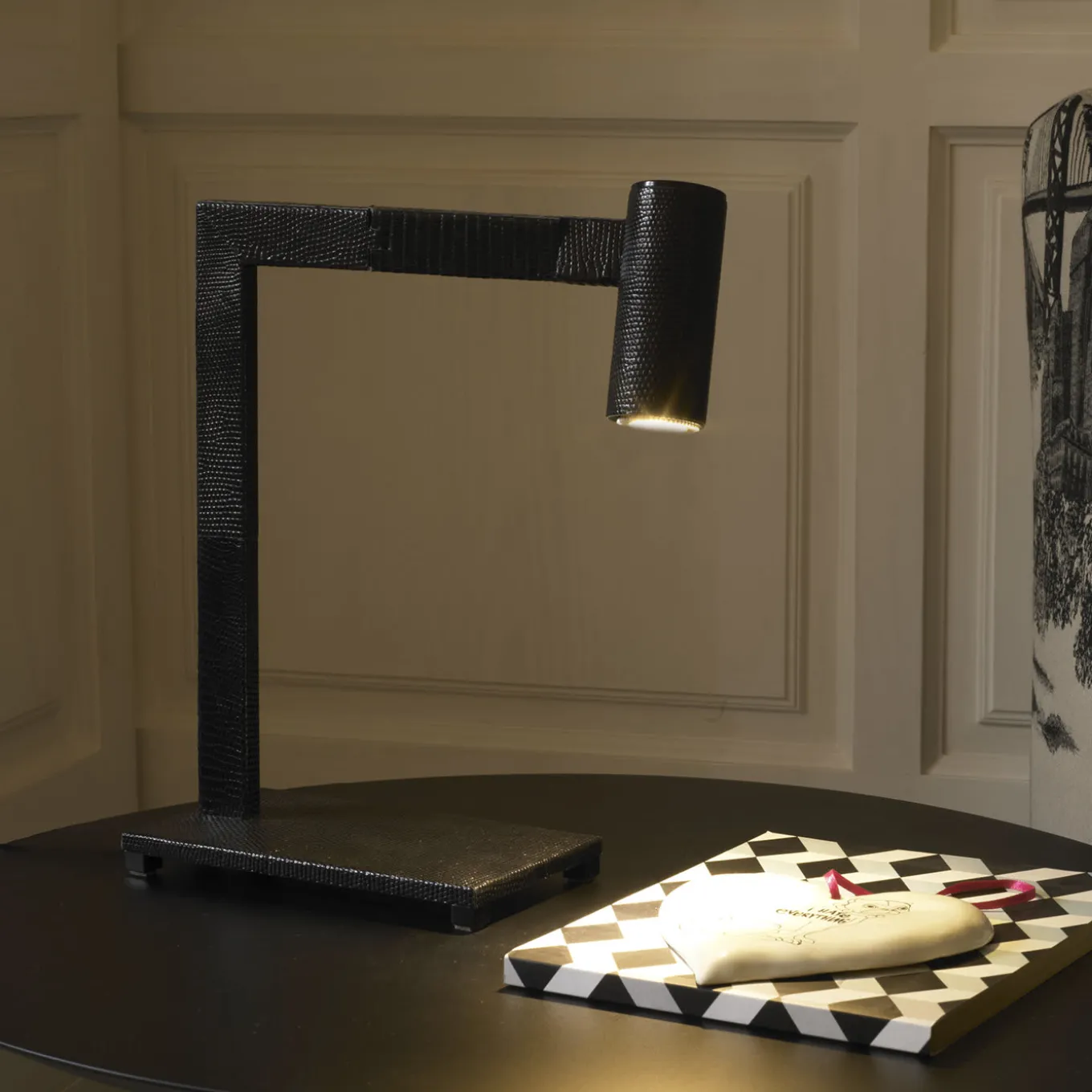 Mahari Iguana Leather Table Lamp