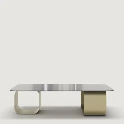 Maiz Large Glass and Steel Coffee Table