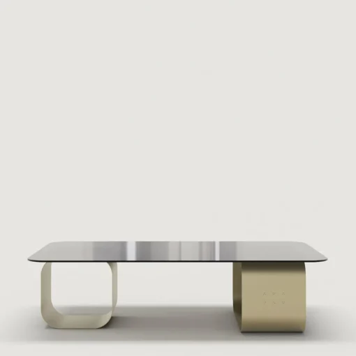 Maiz Large Glass and Steel Coffee Table