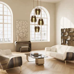 Maiz Large Glass and Steel Coffee Table