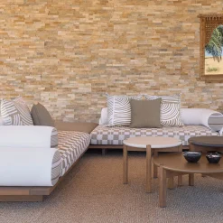 Majlis White Composition 216L + Pouf Beige 121 + 266R Sofa