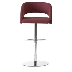 Major B Burgundy Bar Stool with Round Base