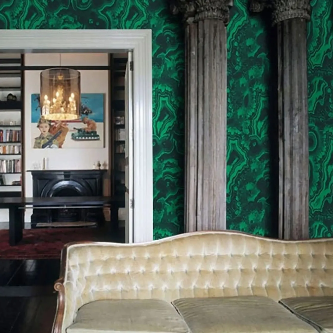 Malachite Section Geode Wallpaper