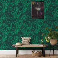 Malachite Section Geode Wallpaper