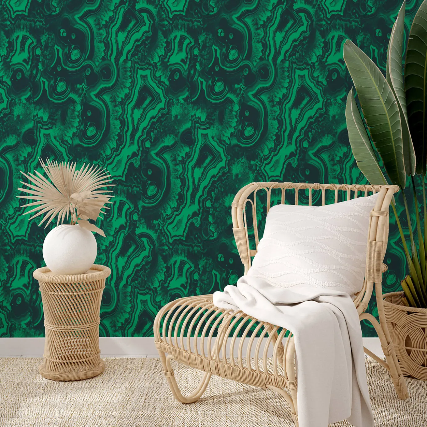 Malachite Section Geode Wallpaper