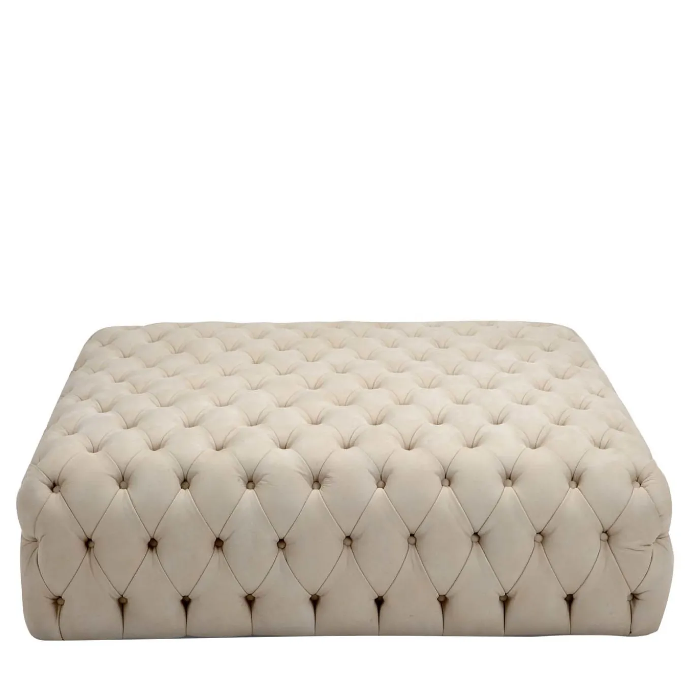 Malvina Collection - White Large Square Capitonnè Pouf