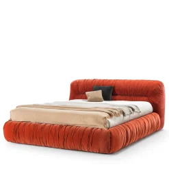 Mambo Orange Velvet Bed by Lorenza Bozzoli