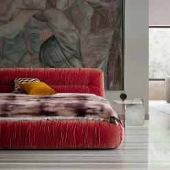 Mambo Orange Velvet Bed by Lorenza Bozzoli