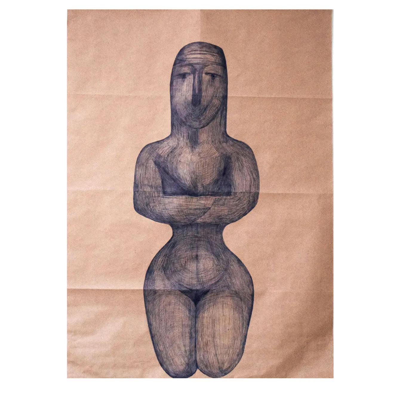 Mamita 1 Pen Drawing on Paper