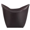 Mao Dark Brown Leather Pouf by Viola Tonucci