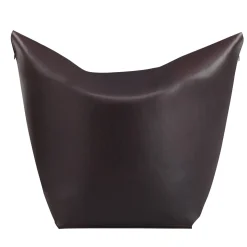 Mao Dark Brown Leather Pouf by Viola Tonucci