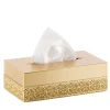 MARBELLA RECTANGULAR TISSUE BOX - GOLD