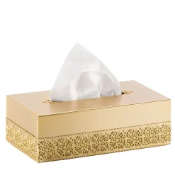 MARBELLA RECTANGULAR TISSUE BOX - GOLD