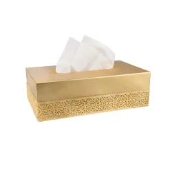 MARBELLA RECTANGULAR TISSUE BOX - GOLD